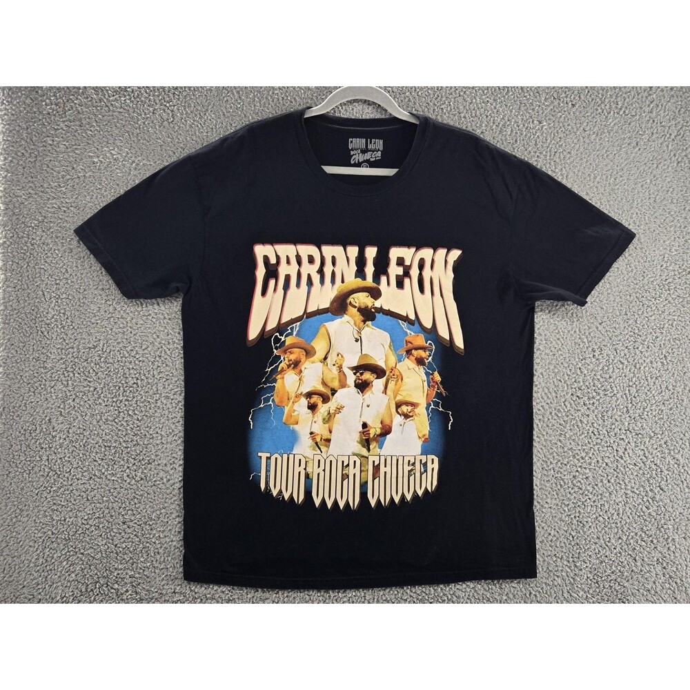 Carin Leon Shirt Mens XL Black Boca Chueca Tour 2024 Concert Graphic Tee Music